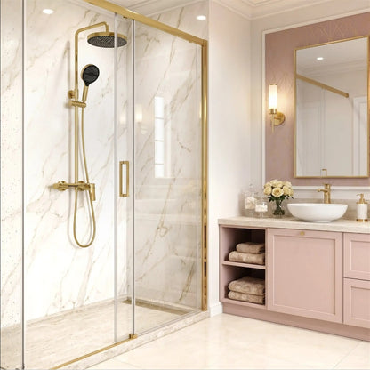 Duschgarnitur Vision – Gold mit Regendusche