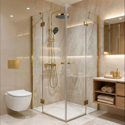 Duschgarnitur Vision – Gold mit Regendusche