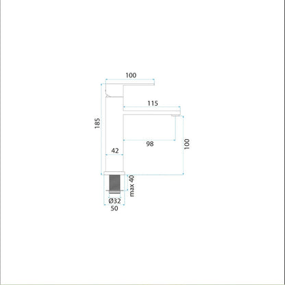 Waschtischarmatur Arcos – Chrom Matt Low