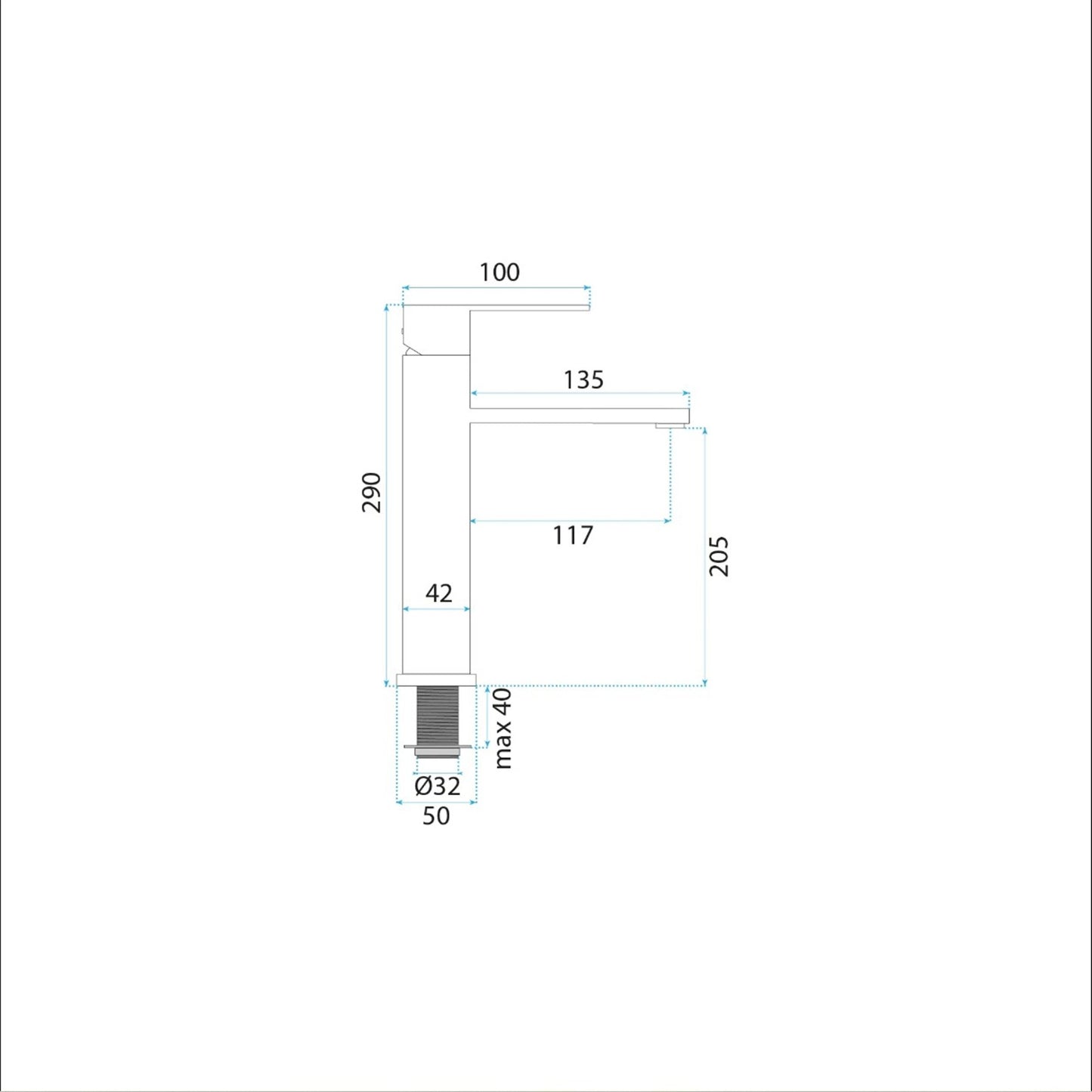 Waschtischarmatur Arcos – Chrom Matt High