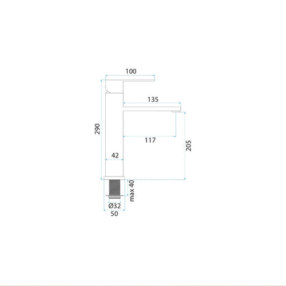 Waschtischarmatur Arcos – Kupfer Matt High