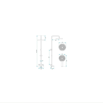 Duschsystem Arcos mit Wannenauslauf – Gold Matt