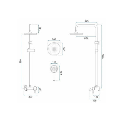 Duschset Luis – Kupfer Matt