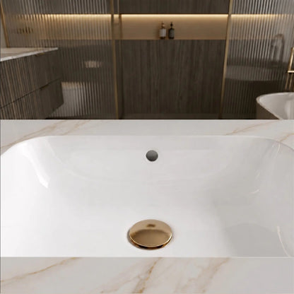 Wandwaschbecken Aresa Grau Gold 70 × 50 cm – Weiß Steinoptik