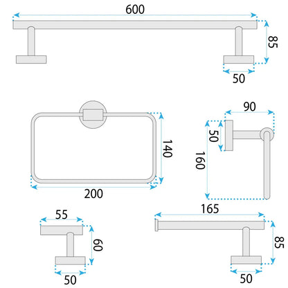 Accessoire-Set GRID Black 4 teilig