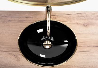 Aufsatzwaschbecken Sofia Brushed Gold Schwarz 41x34,5cm