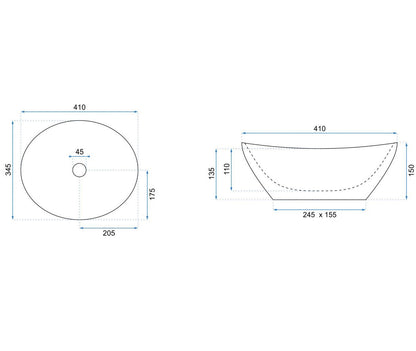 Aufsatzwaschbecken Sofia Gold 41x34,5cm