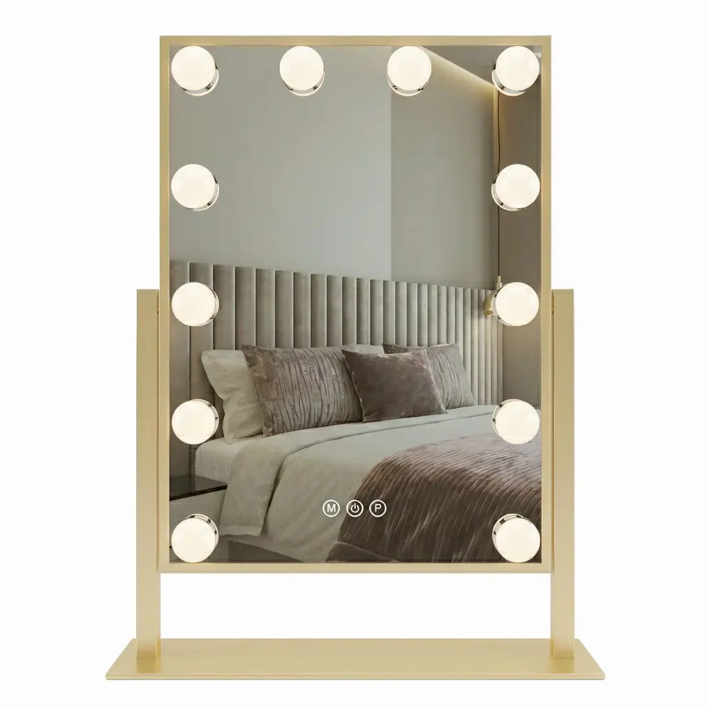 Kosmetik-Spiegel LED Hollywood 30x40cm Gold
