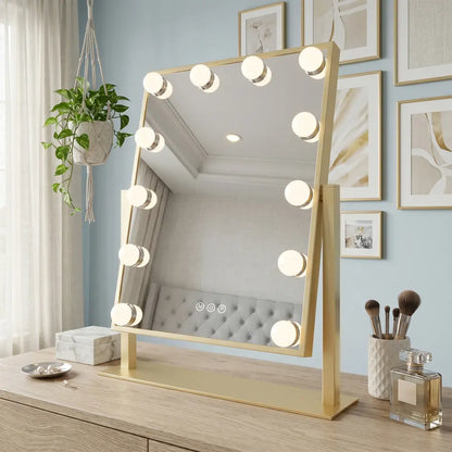 Kosmetik-Spiegel LED Hollywood 30x40cm Gold