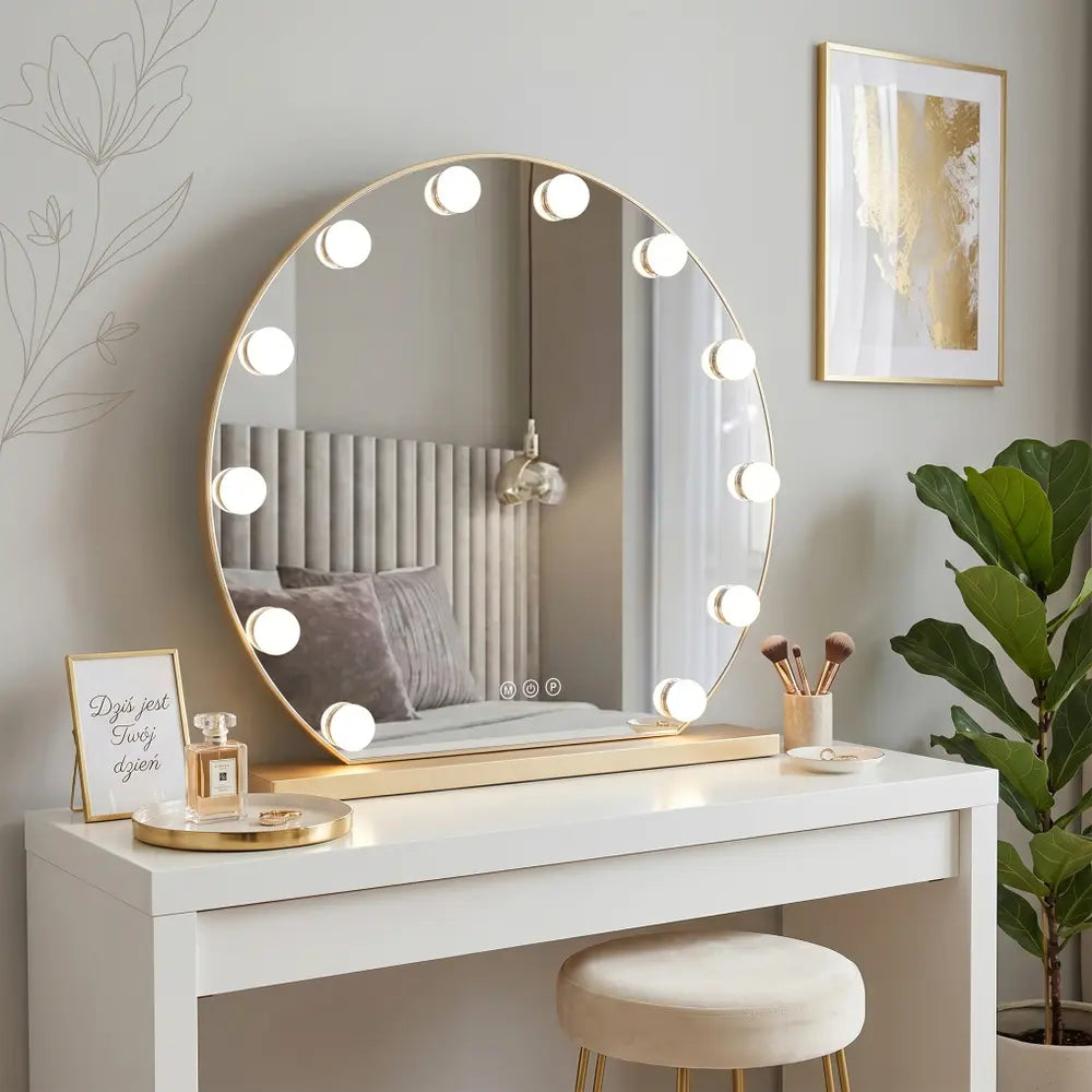 Kosmetik-Spiegel LED Hollywood Ø50cm Gold
