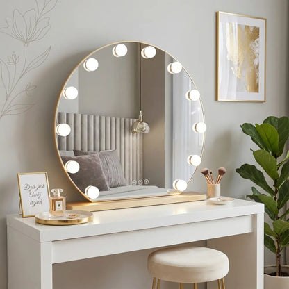 Kosmetik-Spiegel LED Hollywood Ø50cm Gold