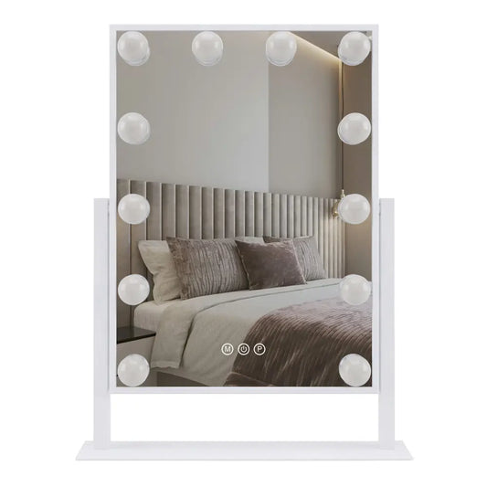 Kosmetik-Spiegel LED Hollywood 30x40cm Weiß