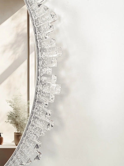 Runder LED-Spiegel mit Kristallrahmen – 60cm + 80cm