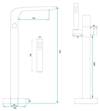 Badewannenarmatur Clark Black (Standarmatur)