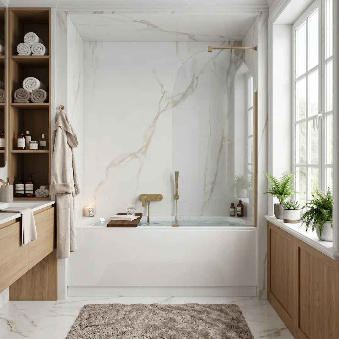 Badewannenaufsatz Travis Gold Matt 80cm