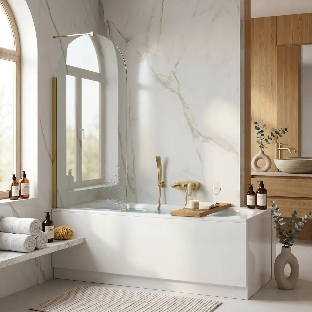 Badewannenaufsatz Travis Gold Matt 80cm
