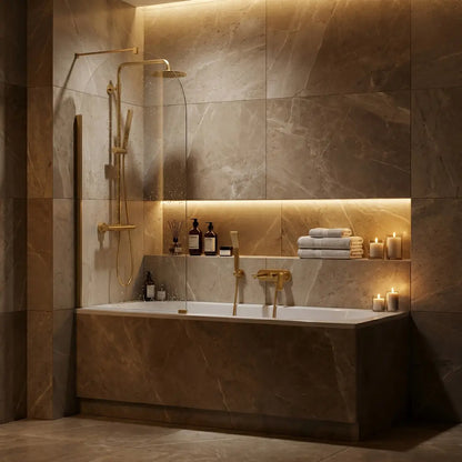 Badewannenaufsatz Travis Gold Matt 80cm