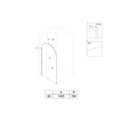 Badewannenaufsatz Travis Kupfer Matt 80cm