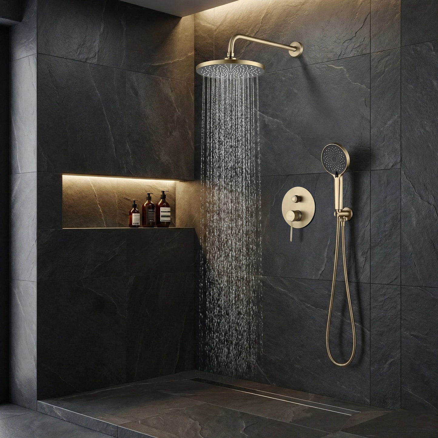 Dusche Unterputz Lungo Stripe Gold Matt