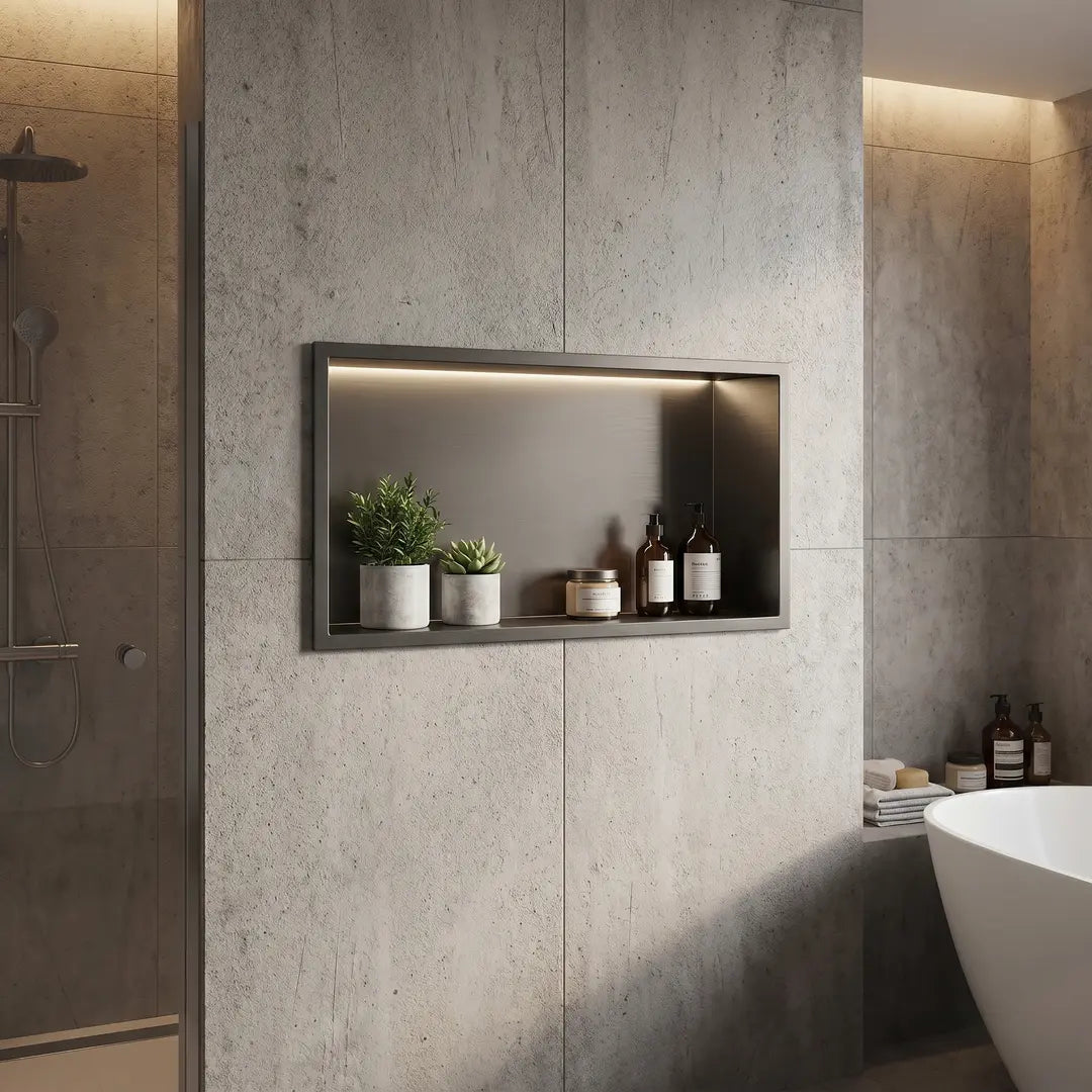 Unterputzregal mit LED Titan 30x60cm