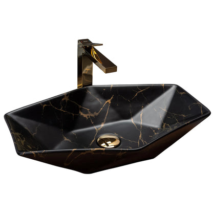 Aufsatzwaschbecken Vegas Black Marble Matt 57x37cm
