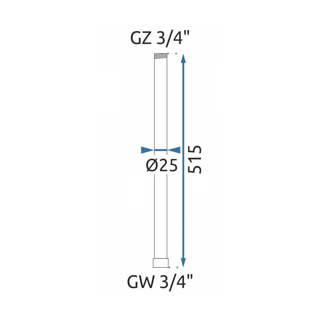 Verlängerung für Dusche 50 cm Weiß