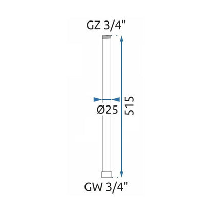 Verlängerung für Dusche 50 cm Weiß