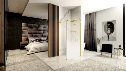 Walk In Duschwand Aero Ombre Gold Matt 90-120cm