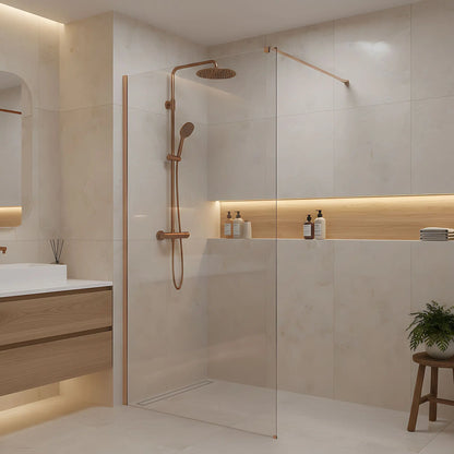 Walk-In Duschwand Flexi Kupfer Matt 70-140cm