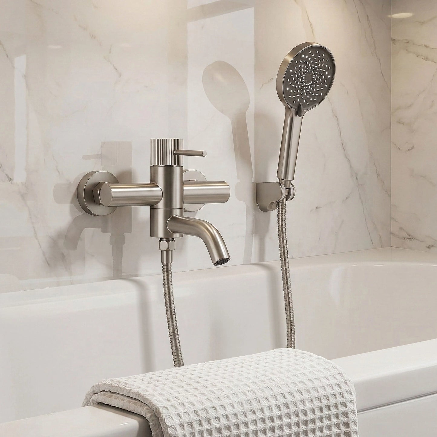 Badewannenarmatur Lungo Stripe Chrom Matt