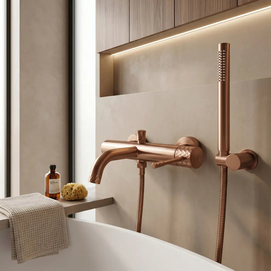 Badewannenarmatur Lungo Diamond Kupfer Matt
