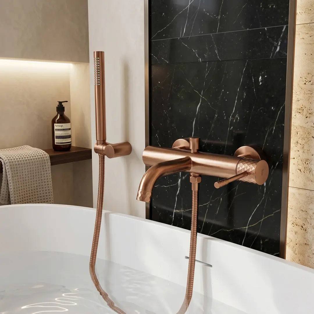 Badewannenarmatur Lungo Diamond Kupfer Matt