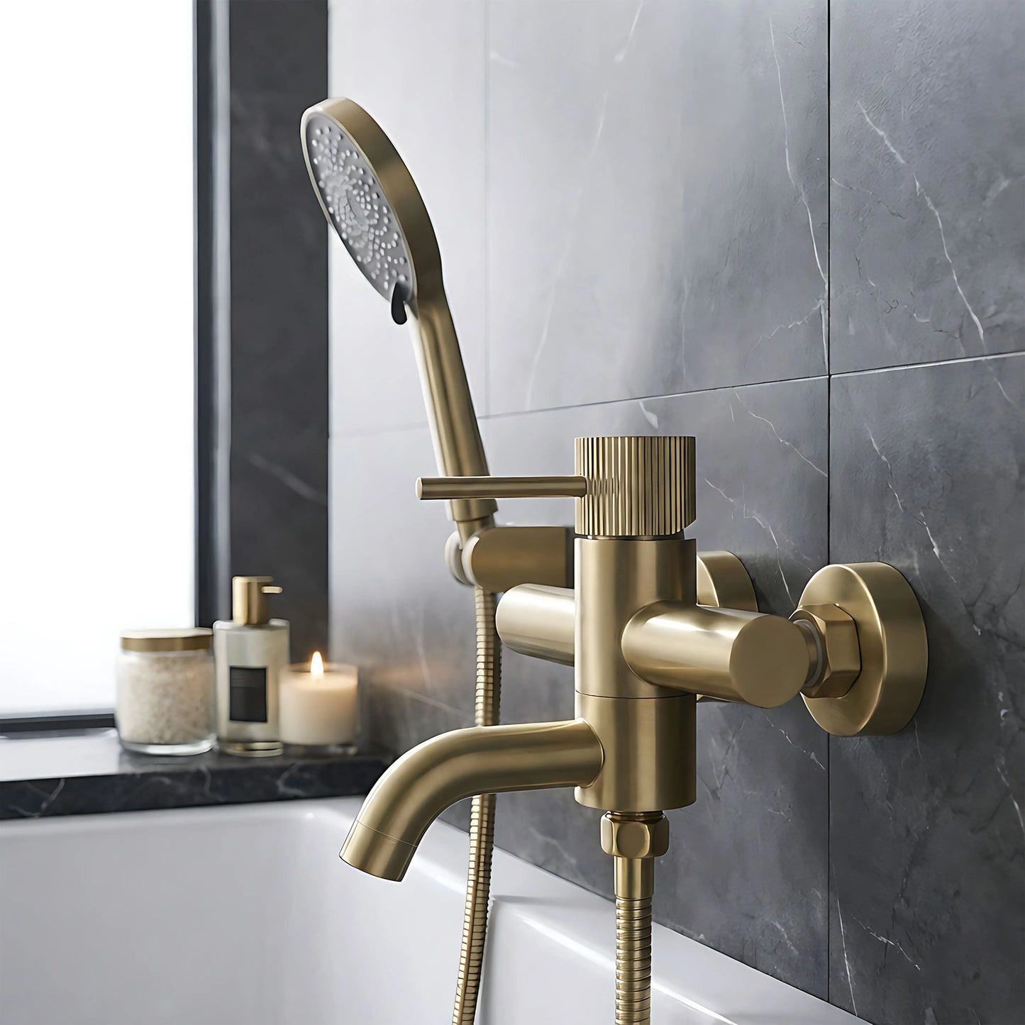 Badewannenarmatur Lungo Stripe Gold Matt