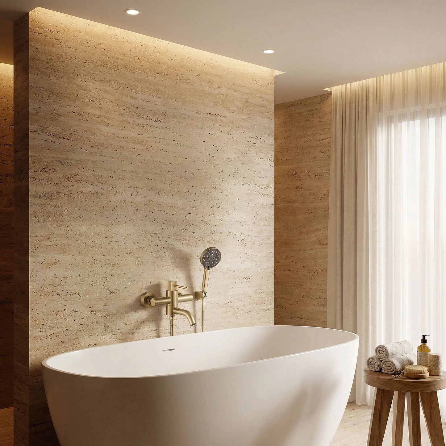 Badewannenarmatur Lungo Stripe Gold Matt