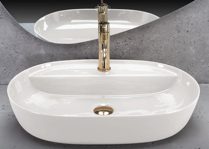 Aufsatzwaschbecken Aura Shiny Ecru 60,5x40,5cm