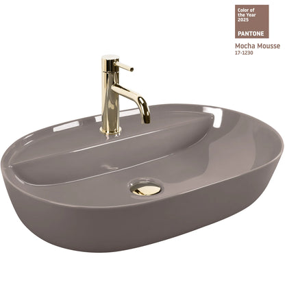 Aufsatzwaschbecken Aura Shiny Mocha Mousse 60,5x40,5cm