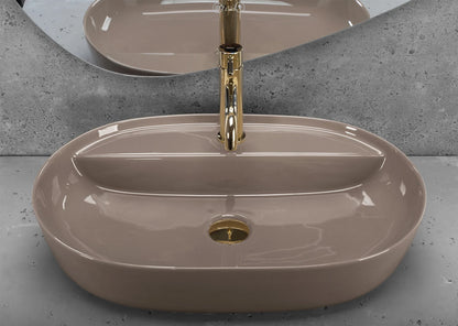 Aufsatzwaschbecken Aura Shiny Mocha Mousse 60,5x40,5cm