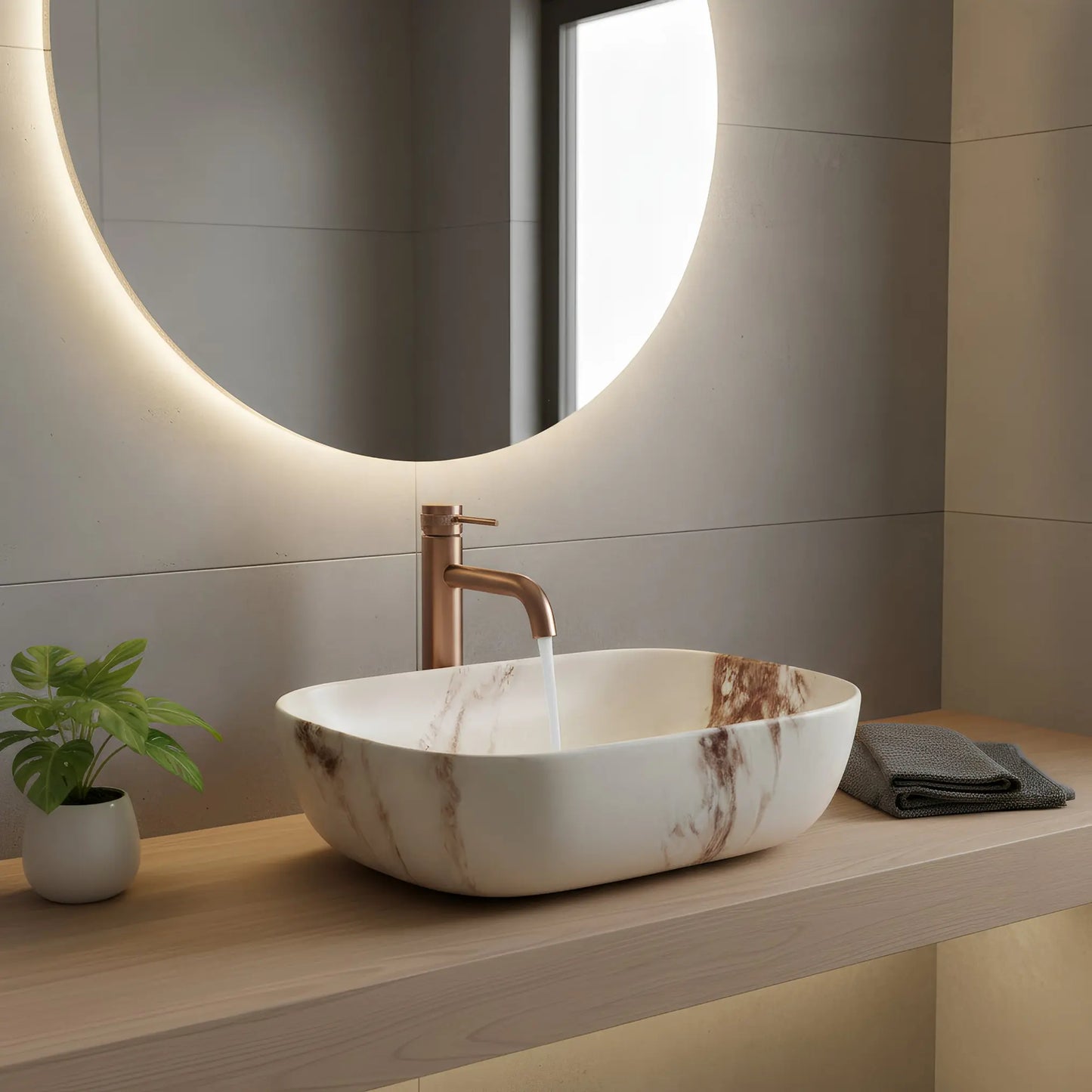 Aufsatzwaschbecken Belinda Marrone Matt 46,5x33cm