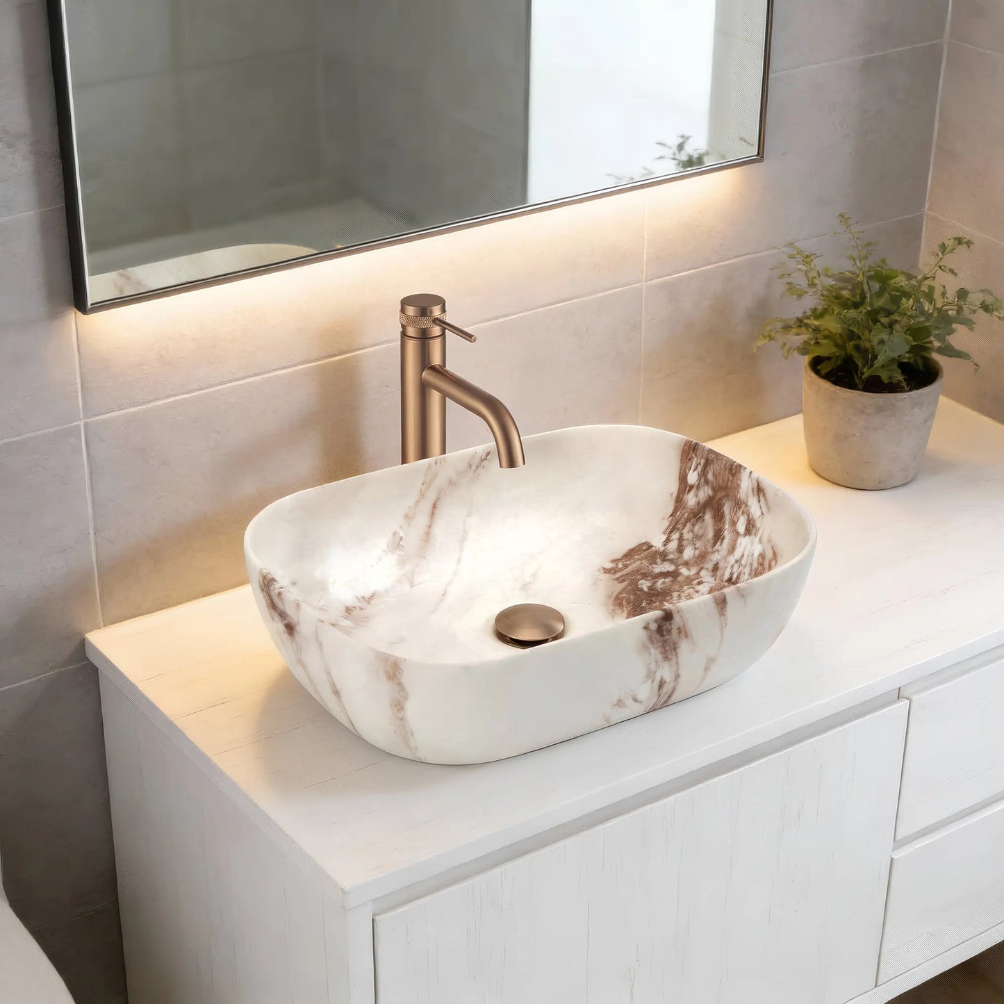 Aufsatzwaschbecken Belinda Marrone Matt 46,5x33cm