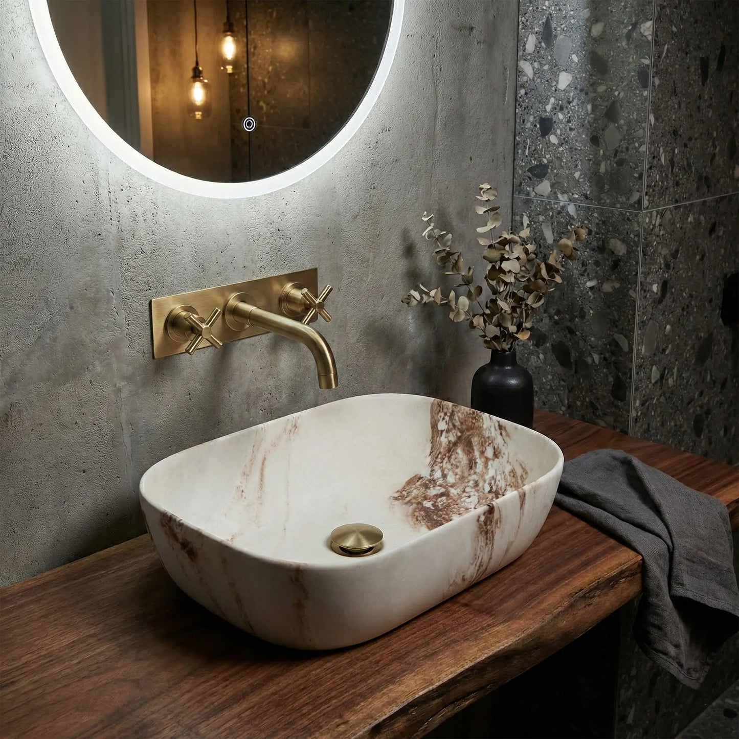 Aufsatzwaschbecken Belinda Marrone Matt 46,5x33cm