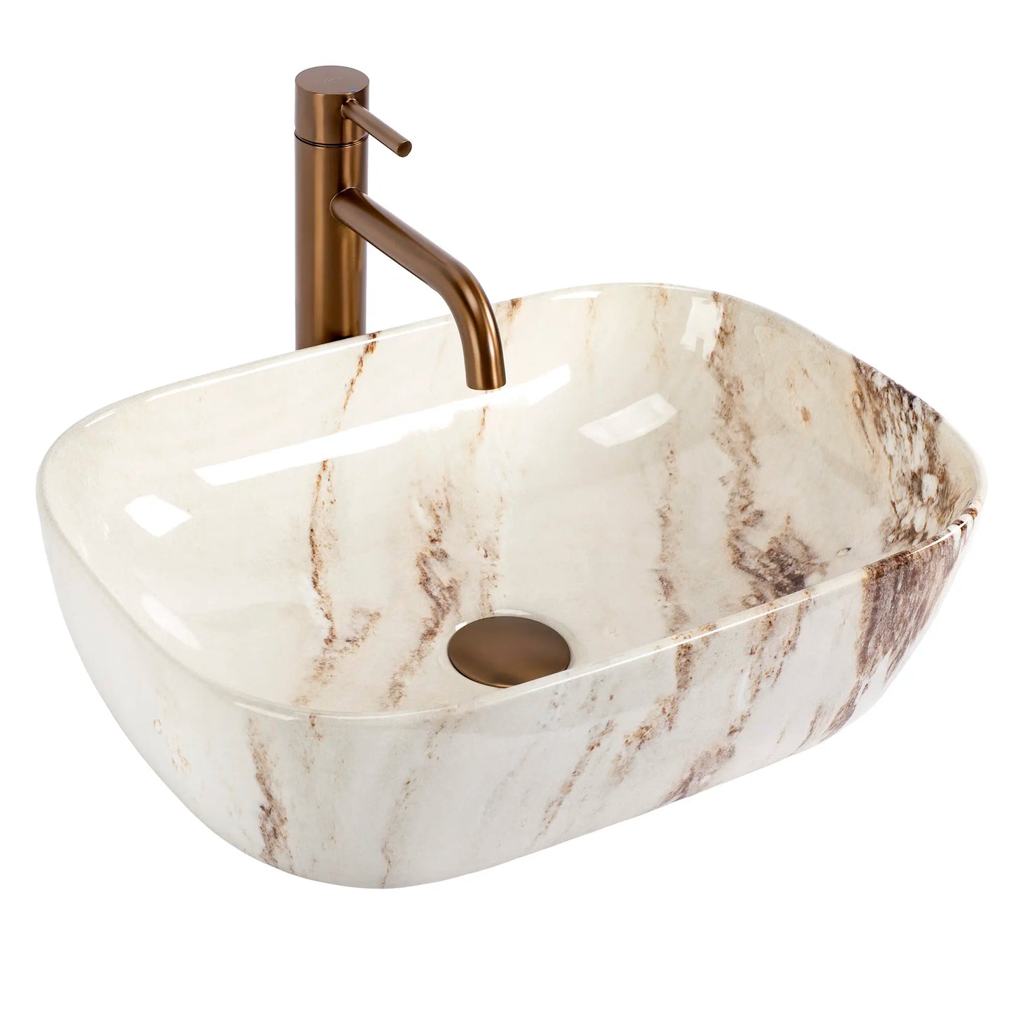 Aufsatzwaschbecken Belinda Marrone Shiny 46,5x33cm