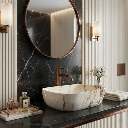 Aufsatzwaschbecken Belinda Marrone Shiny 46,5x33cm