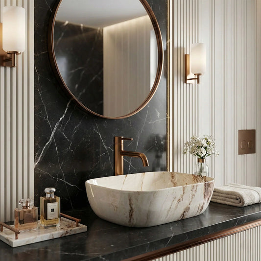 Aufsatzwaschbecken Belinda Marrone Shiny 46,5x33cm