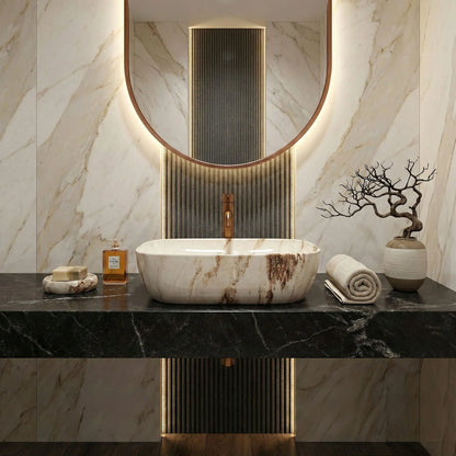 Aufsatzwaschbecken Belinda Marrone Shiny 46,5x33cm