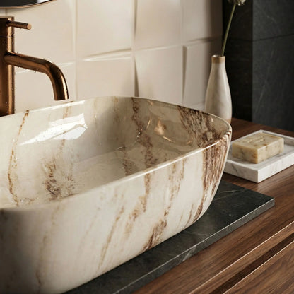 Aufsatzwaschbecken Belinda Marrone Shiny 46,5x33cm