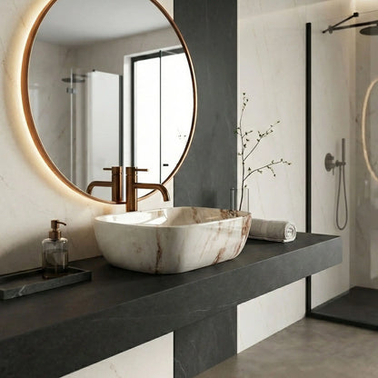 Aufsatzwaschbecken Belinda Marrone Shiny 46,5x33cm