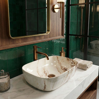 Aufsatzwaschbecken Belinda Marrone Shiny 46,5x33cm