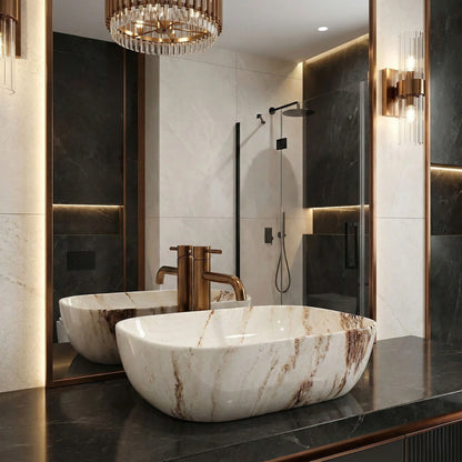 Aufsatzwaschbecken Belinda Marrone Shiny 46,5x33cm