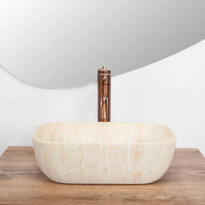 Aufsatzwaschbecken Belinda Mini Travertine Matt 37x25,5cm