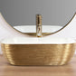 Aufsatzwaschbecken Belinda Weiß Brushed Gold 46x32cm